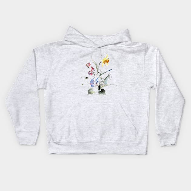 Floral composition Kids Hoodie by Maria Mi Art